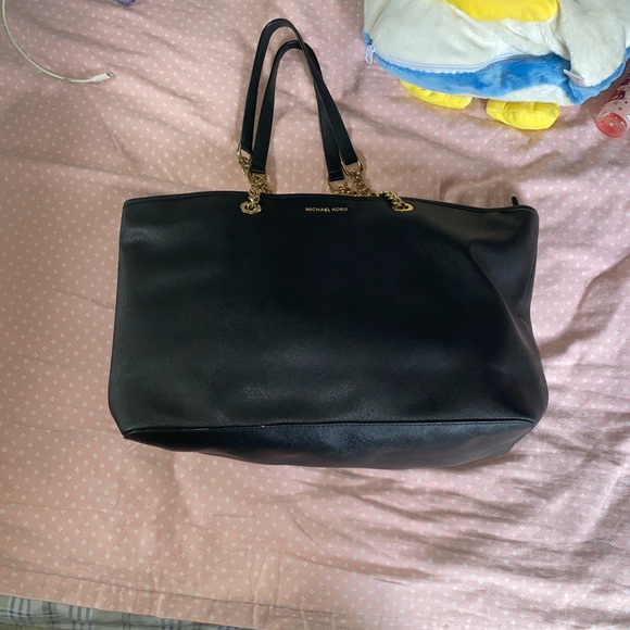 Michael Kors Black Tote with Gold Accents - Picture 1 of 5